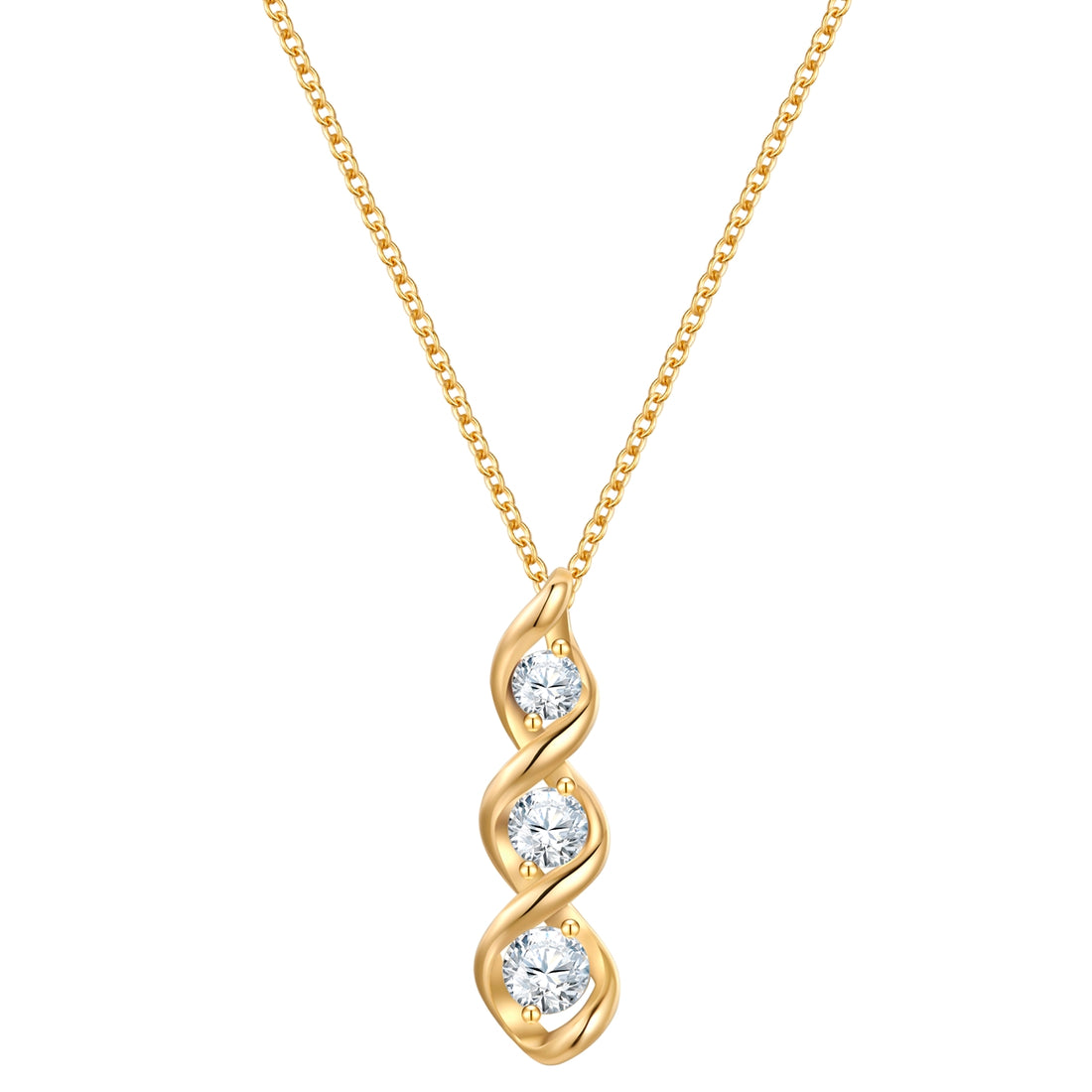 Rafaela Donata Kette mit Anhänger Sterling Silber gelbgold Zirkonia weiß