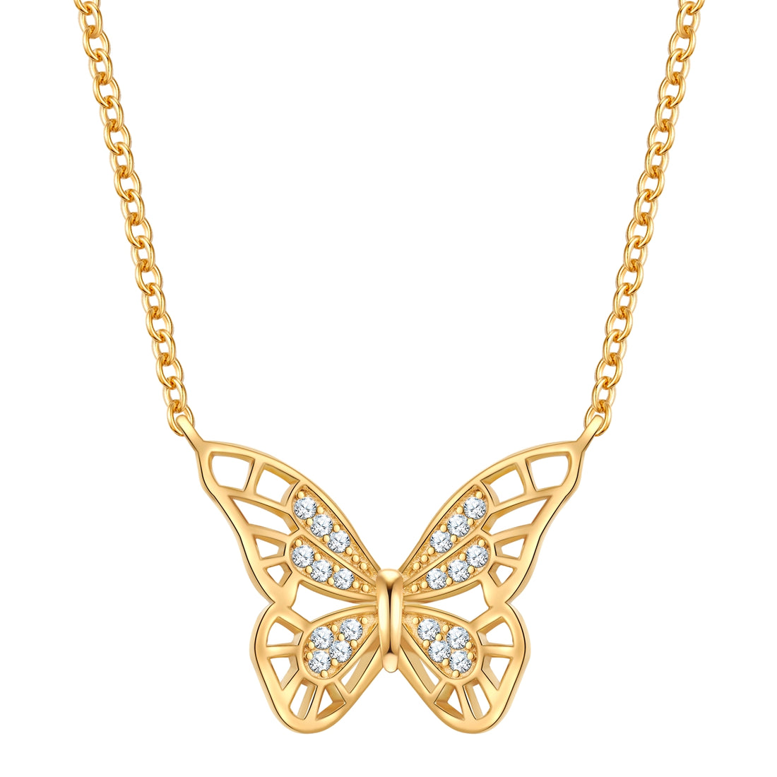 Rafaela Donata Kette mit Anhänger Sterling Silber gelbgold Zirkonia weiß