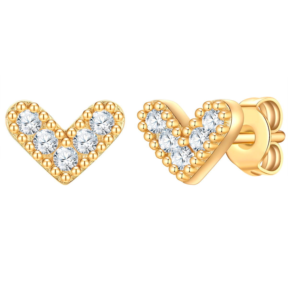 Ohrstecker Sterling Silber gelbgold Zirkonia weiß