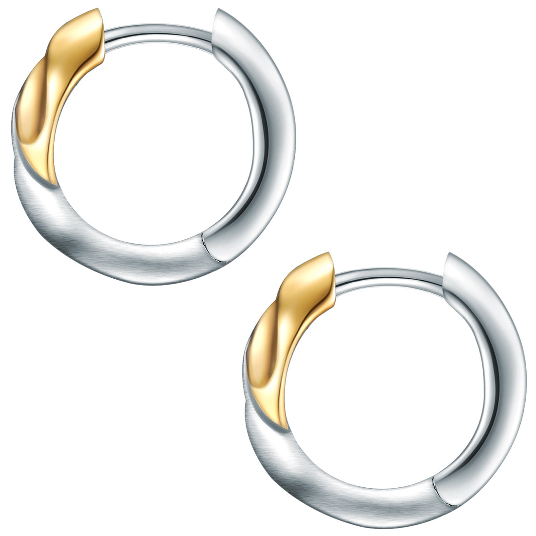 Creolen Sterling Silber bicolor