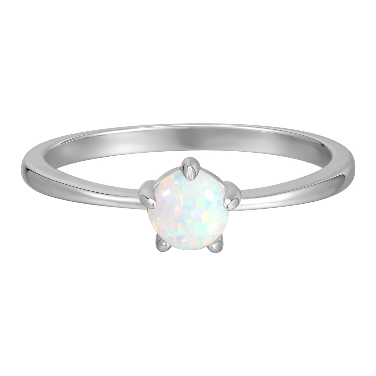 Ring Sterling Silber Opal (synth.) weiß