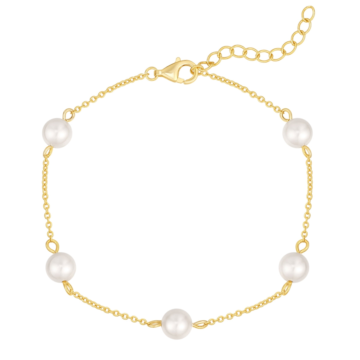 Armband Sterling Silber gelbgold Perlmutt weiß