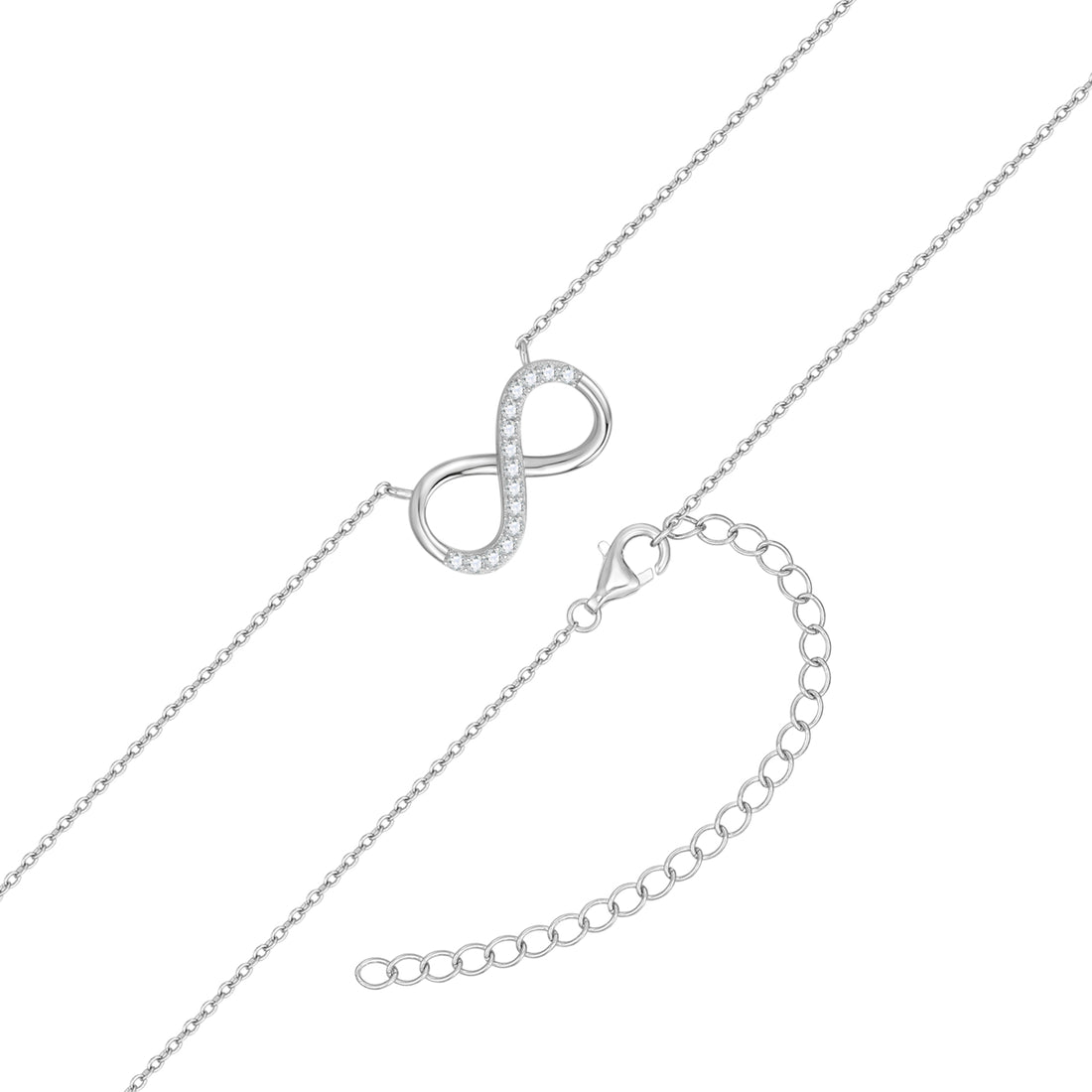 Kette mit Anhänger Sterling Silber Zirkonia weiß