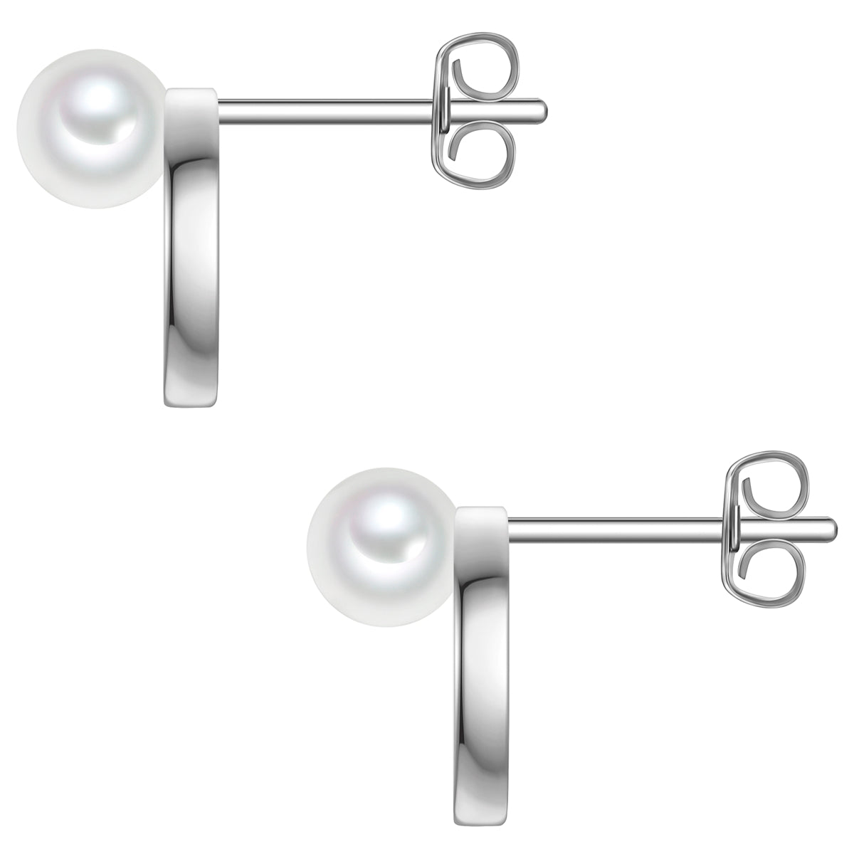 Ohrstecker Sterling Silber Muschelkernperle weiß Zirkonia weiß