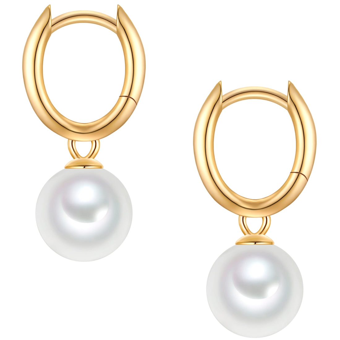 Creolen Sterling Silber gelbgold Muschelkernperle weiß