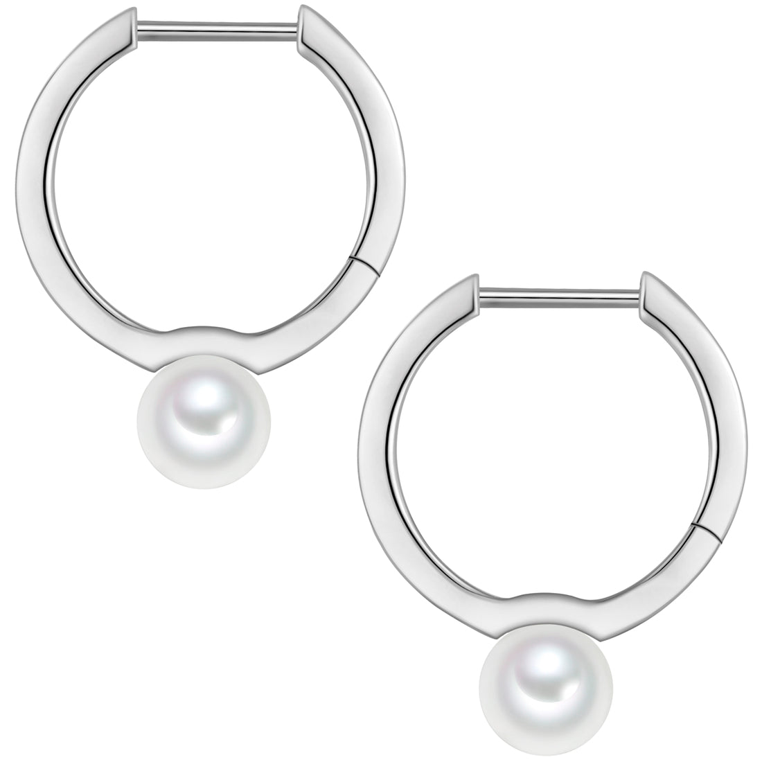 Creolen Sterling Silber Muschelkernperle weiß