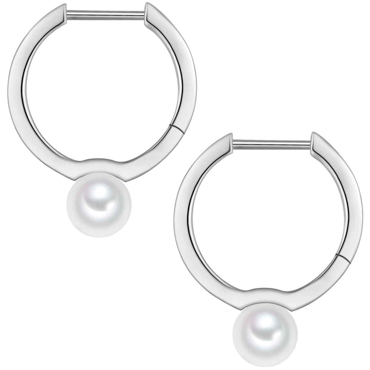 Creolen Sterling Silber Muschelkernperle weiß