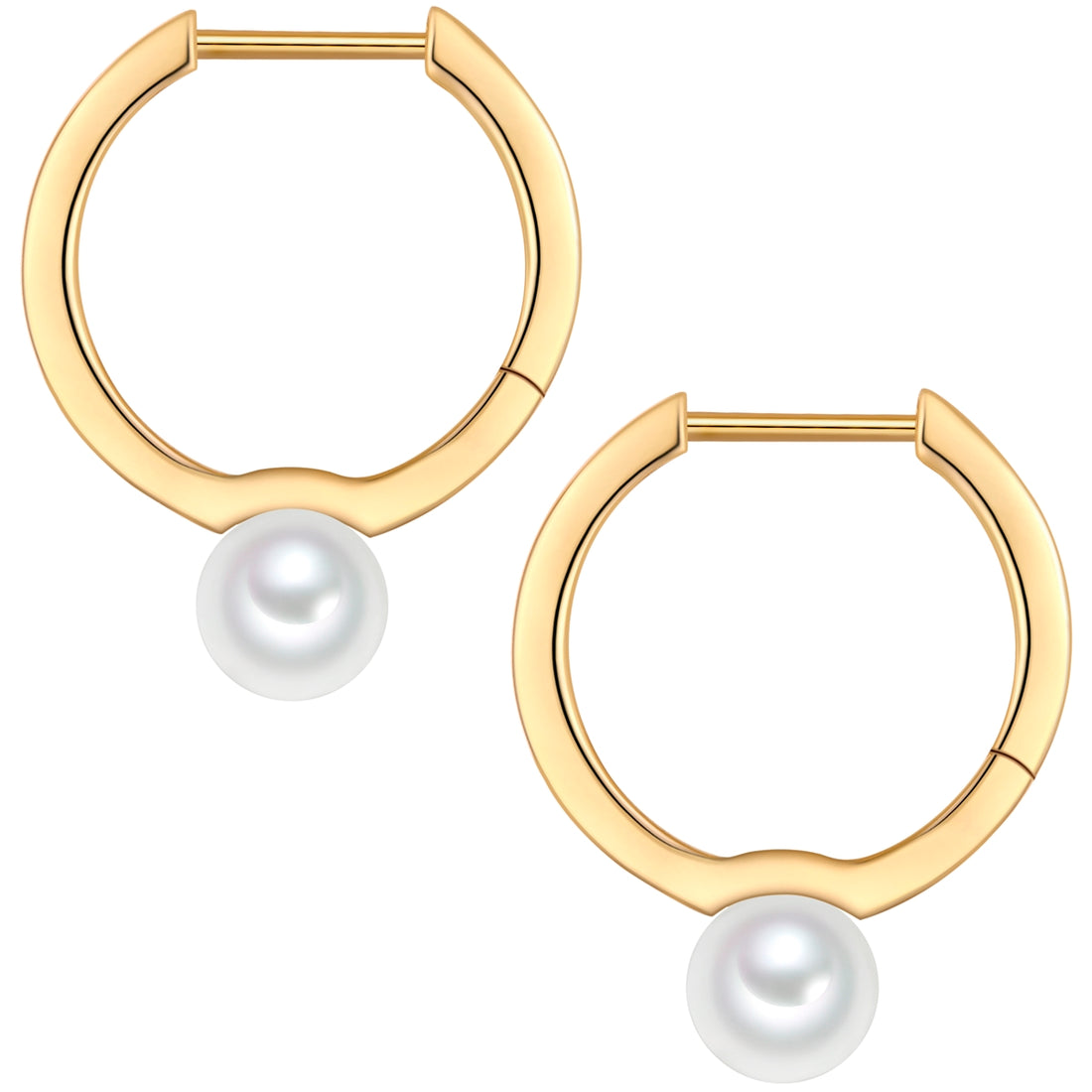 Creolen Sterling Silber gelbgold Muschelkernperle weiß
