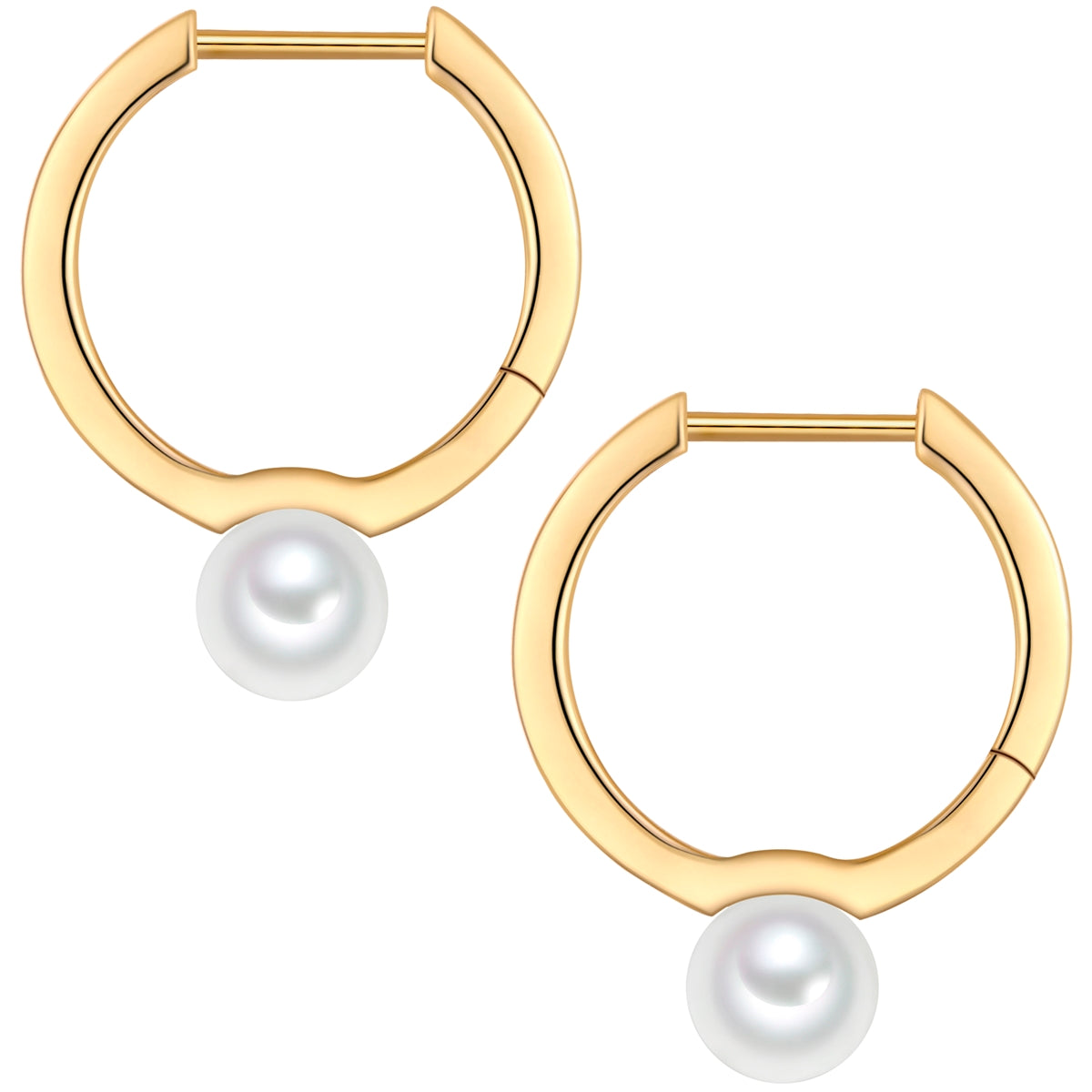 Creolen Sterling Silber gelbgold Muschelkernperle weiß