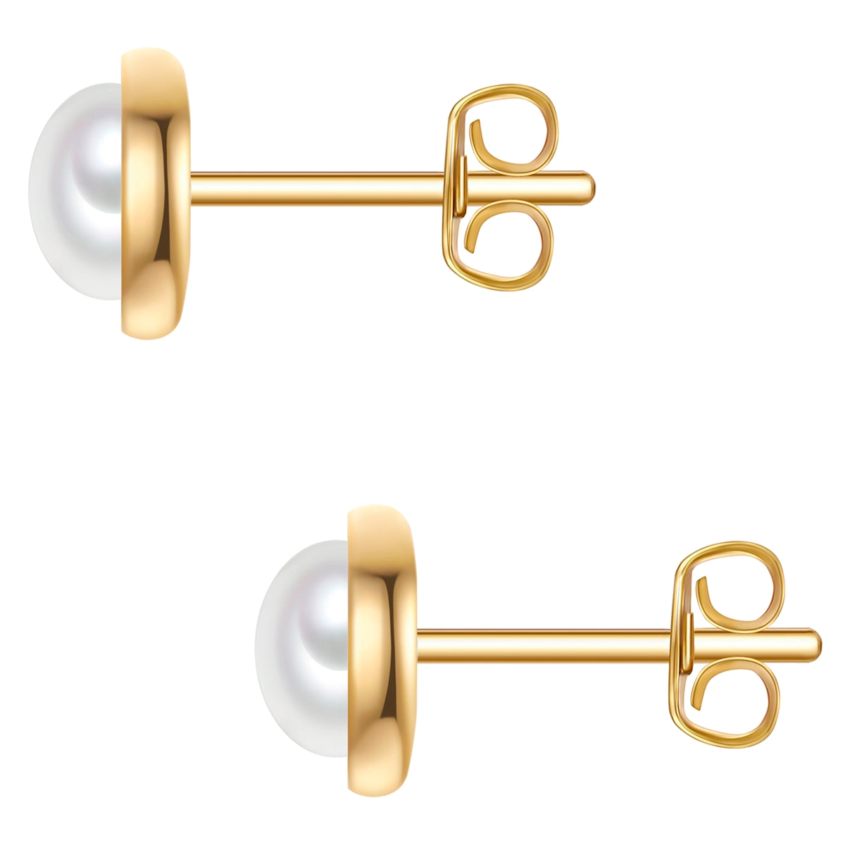 Ohrstecker Sterling Silber gelbgold Muschelkernperle weiß