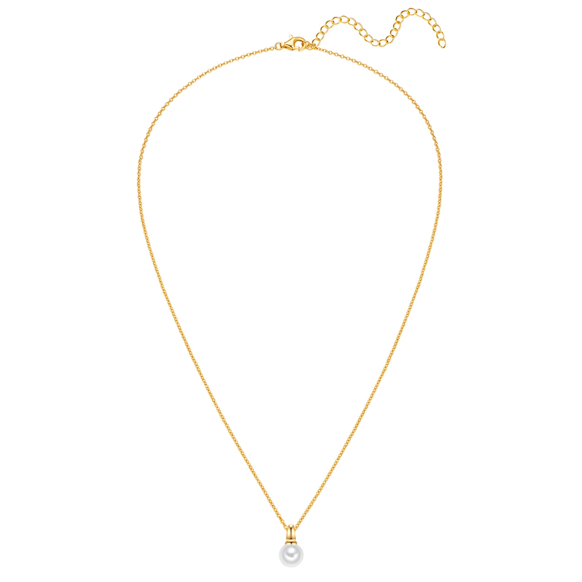 Kette mit Anhänger Sterling Silber gelbgold Muschelkernperle weiß