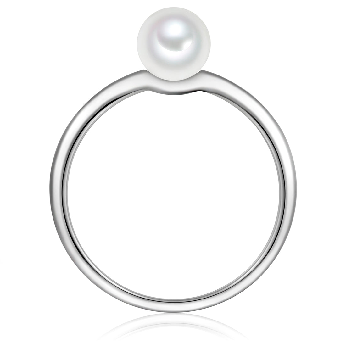 Ring Sterling Silber Muschelkernperle weiß