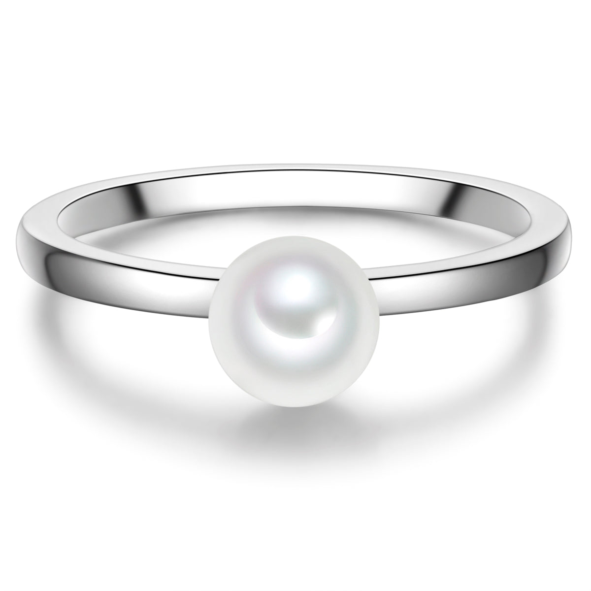 Ring Sterling Silber Muschelkernperle weiß