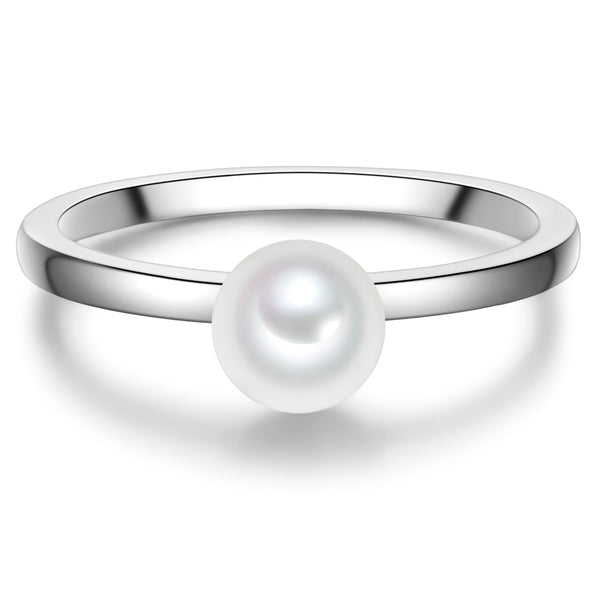 Ring Sterling Silber Muschelkernperle weiß
