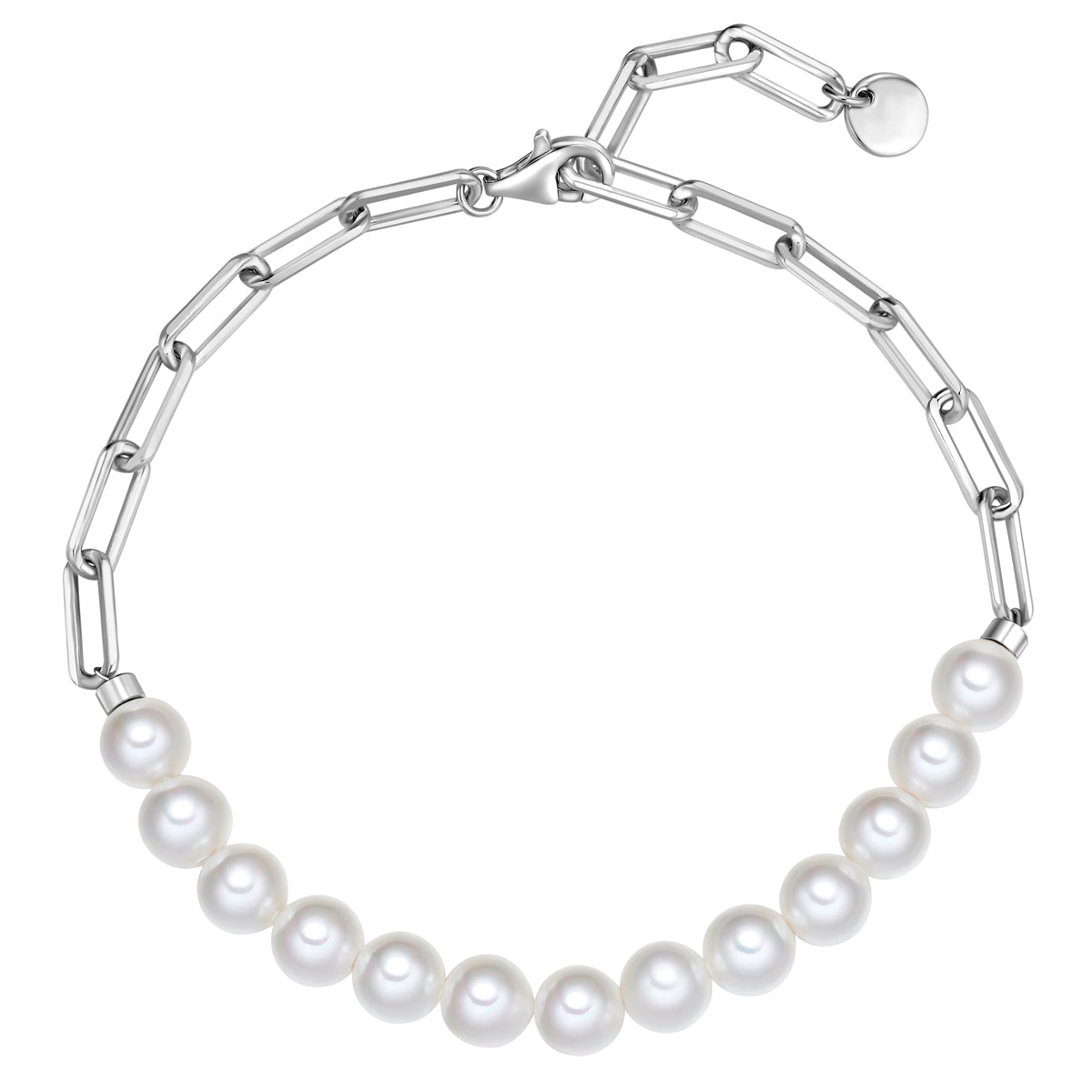 Armband Sterling Silber Muschelkernperle weiß