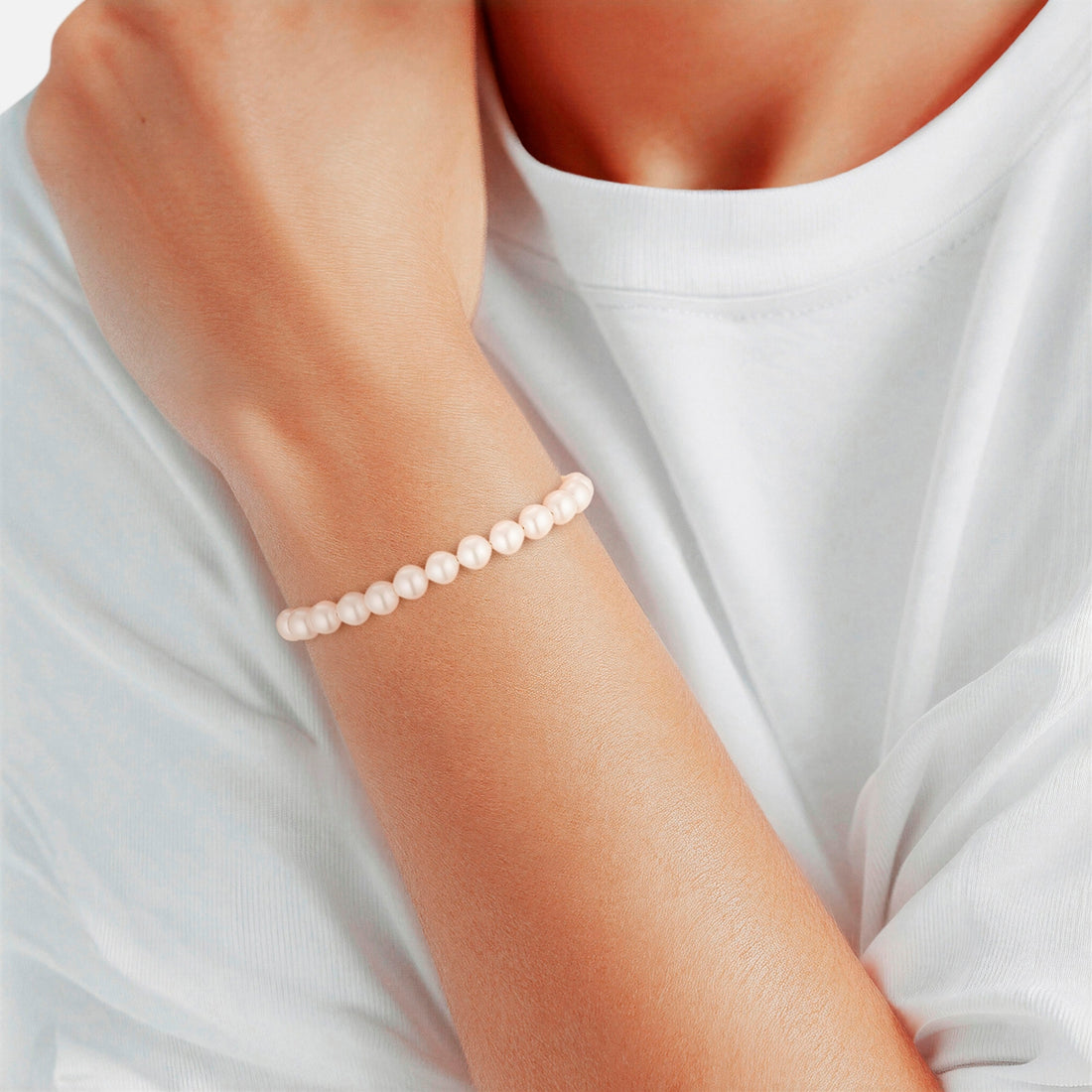 Armband Sterling Silber gelbgold Muschelkernperle weiß