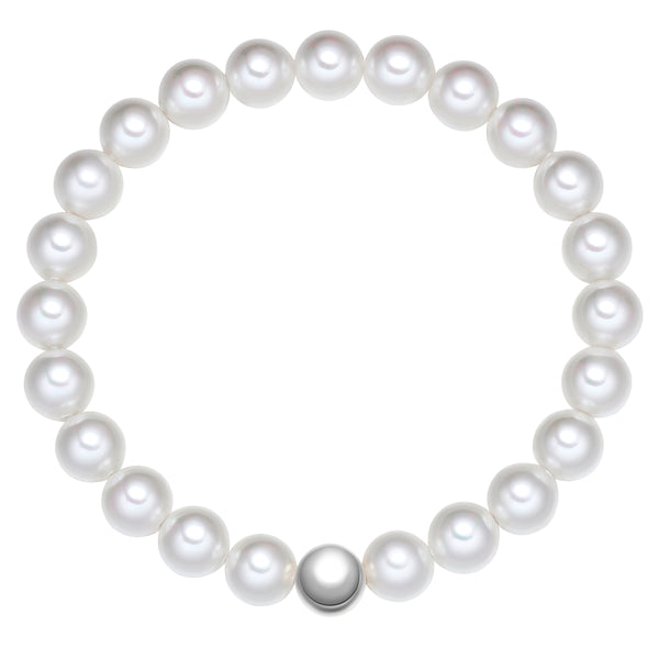 Armband Sterling Silber Muschelkernperle weiß