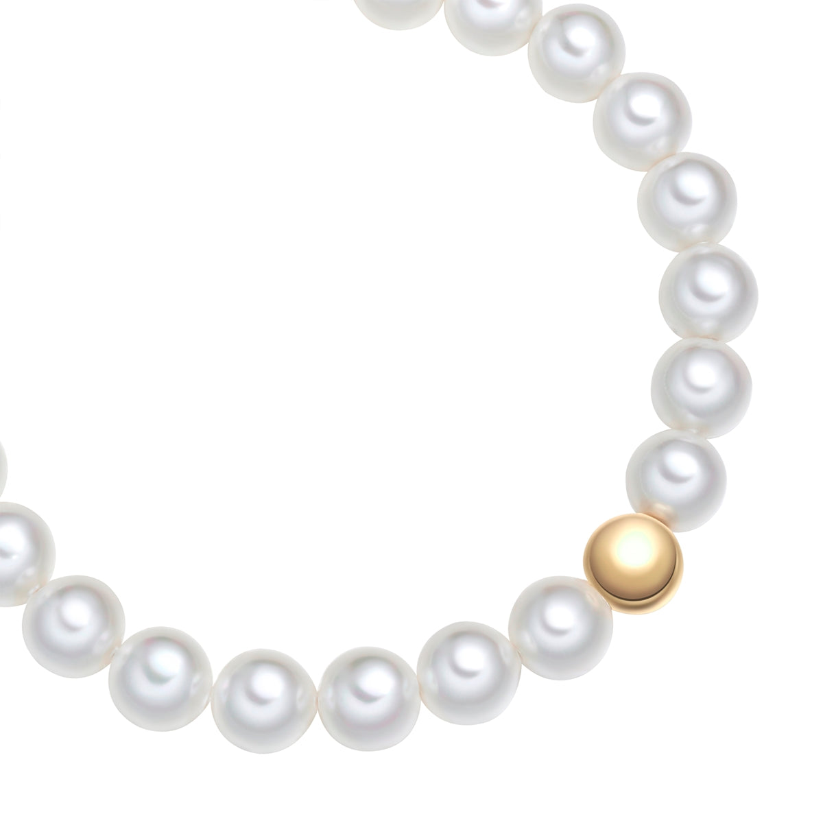 Armband Sterling Silber gelbgold Muschelkernperle weiß