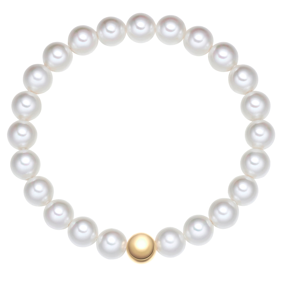 Armband Sterling Silber gelbgold Muschelkernperle weiß