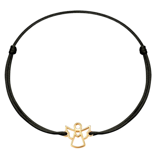 Armband gelbgold Textil (schwarz)